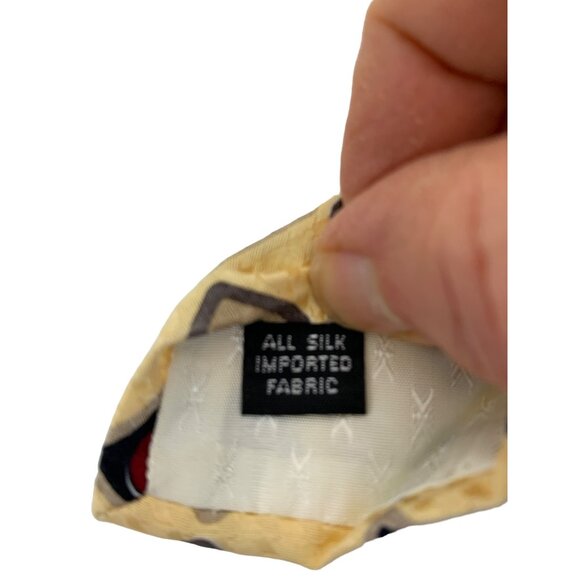 Monsieur Givenchi 90s Vintage Silk Yellow Tie 4" x 59"  EUC Lined 6814 USA Check - Picture 3 of 11